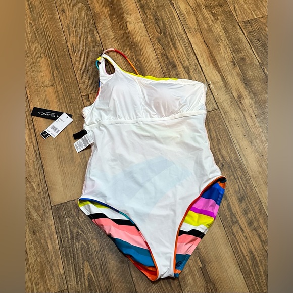 La Blanca  Size 16 Sunscape Striped One-Shoulder One-Piece Swimsuit - Picture 7 of 7